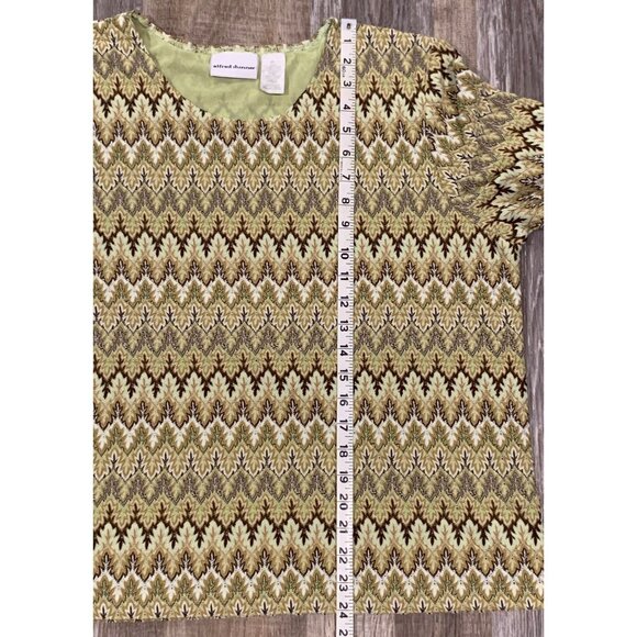 Alfred Dunner Womens Zigzag Pattern Short Sleeve Knit Top Lined Multicolor Sz XL - Picture 11 of 14